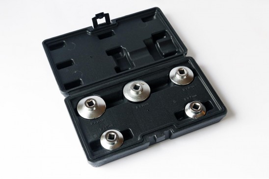 Oliefilter doppenset 3/8" voor filter cartridges 5-delig 